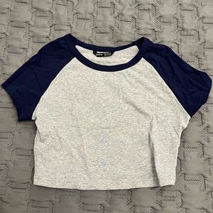 Never worn blue sleeved crop top